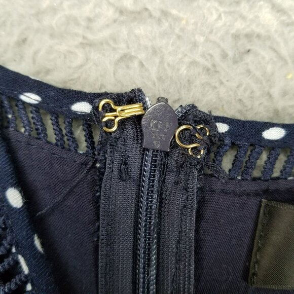 Lulus Dress Womens Medium Blue Polkadot Sleeveless Back Zip Retro Rockabilly - Picture 8 of 12